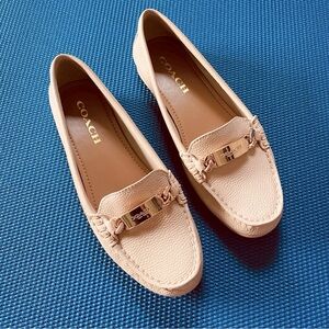 Coach Pebble Leather Loafer, 7, blush pink.